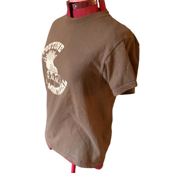 VINTAGE - Roller derby Montreal La Poutine brown t-shirt - Men small - Picture 3 of 7
